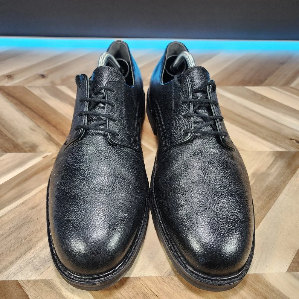 Mephisto Marlon Pebbled Leather Black Derby Shoes Mens US 12 Walking Comfort